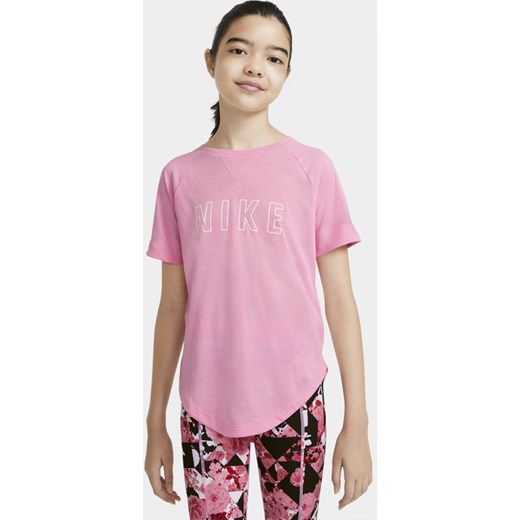 Koszulka treningowa z krótkim rękawem i nadrukiem dla dużych dzieci (dziewcząt) Nike Dri-FIT Trophy - Różowy Nike XS Nike poland