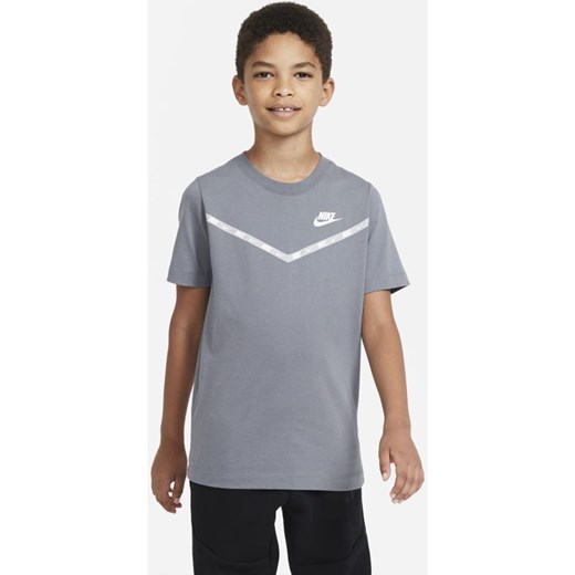 T-shirt chłopięce szary Nike z krótkim rękawem 