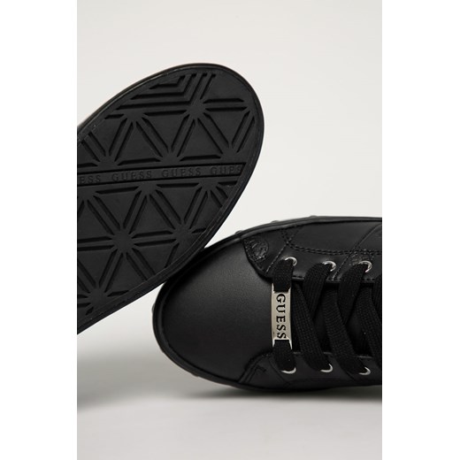 Buty sportowe damskie Guess czarne ze skóry ekologicznej na platformie 