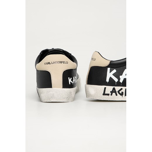 Trampki męskie Karl Lagerfeld sportowe czarne sznurowane ze skóry 