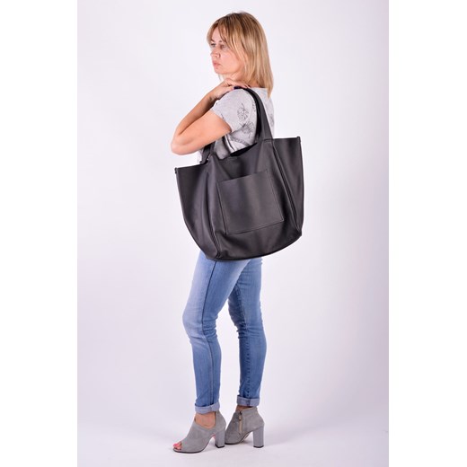 Shopper bag Designs Fashion skórzana matowa bez dodatków 
