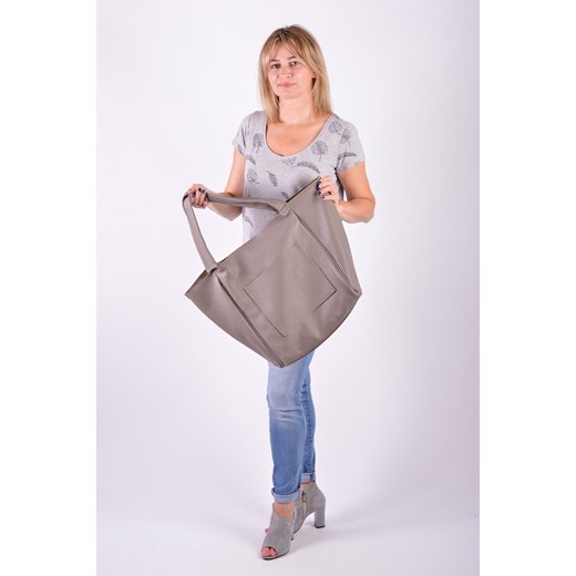 Shopper bag Designs Fashion matowa na ramię ze skóry 
