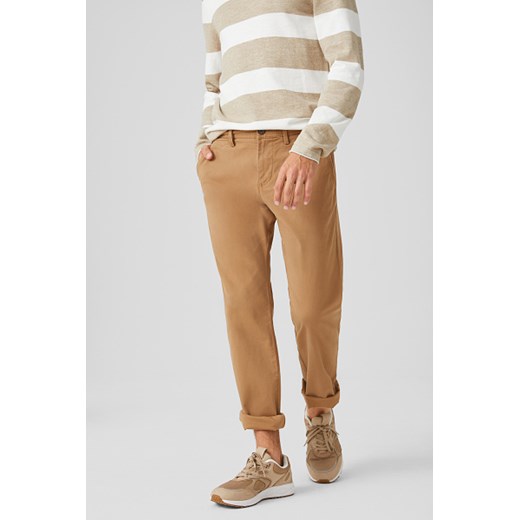 C&A Spodnie chino-Slim Fit-bawełna ekologiczna, Beżowy, Rozmiar: 32/30 Canda 38/34 C&A