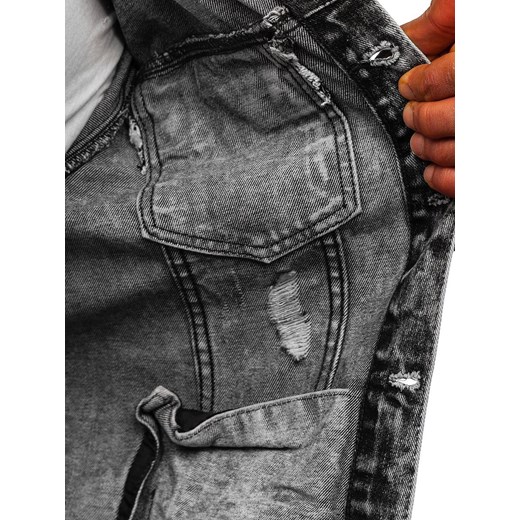 Szara jeansowa kurtka męska Denley AK588 M wyprzedaż Denley