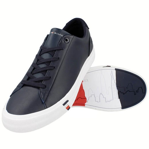 Tommy Hilfiger Corporate Leather Sneaker - Tenisówki męskie Tommy Hilfiger 45 okazja SquareShop