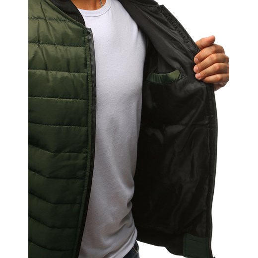 Kurtka męska pikowana bomber jacket zielona TX2211 Dstreet XL promocyjna cena DSTREET