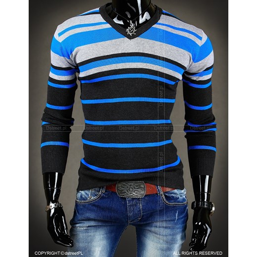 Sweter (wx0289) dstreet niebieski męskie