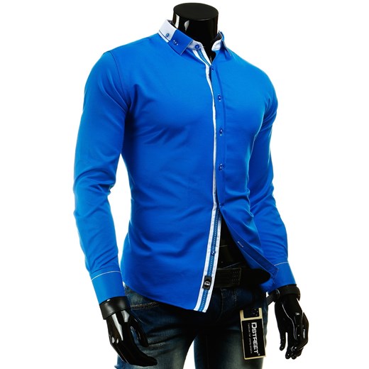 Koszula z długim rękawem (dx0425) dstreet niebieski bawełniane