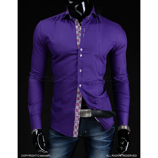 Koszula z długim rękawem (dx0526) dstreet fioletowy długie