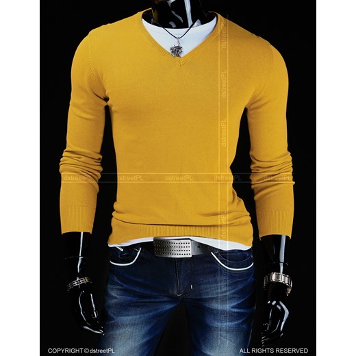 Sweter (wx0354) dstreet zolty męskie
