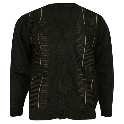 Kardigan, Sweter Zapinany na Guziki Brązowy, Elegancki -KINGS- Męski SWKNGS107302brazowy ze sklepu JegoSzafa.pl w kategorii Swetry męskie - zdjęcie 93157546