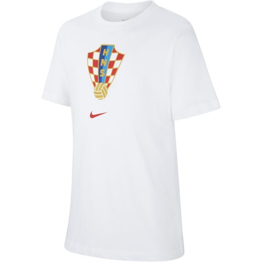 T-shirt piłkarski dla dużych dzieci Chorwacja - Biel Nike M Nike poland