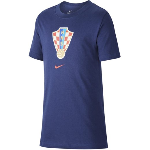 T-shirt piłkarski dla dużych dzieci Chorwacja - Niebieski Nike L Nike poland