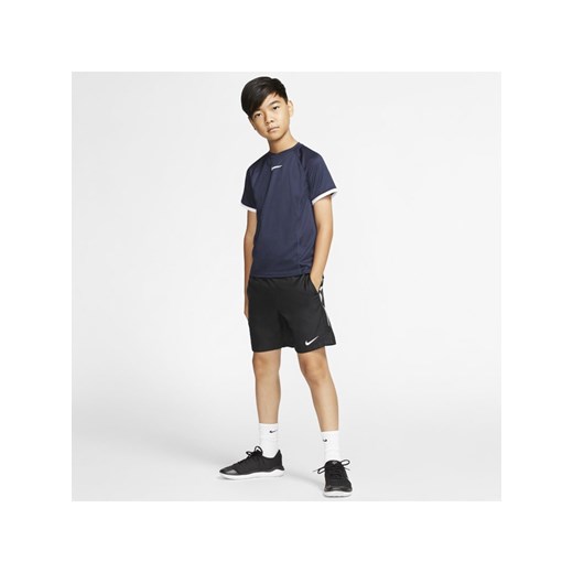 Koszulka do tenisa z krótkim rękawem dla dużych dzieci (chłopców) NikeCourt Dri-FIT - Niebieski Nike M Nike poland