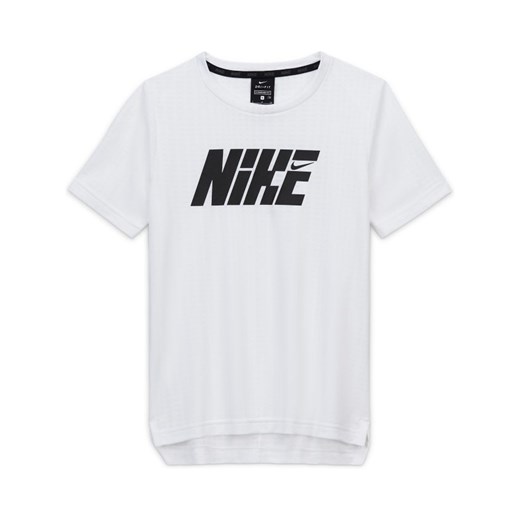 Koszulka treningowa z krótkim rękawem dla dużych dzieci (chłopców) Nike Graphic - Biel Nike L Nike poland