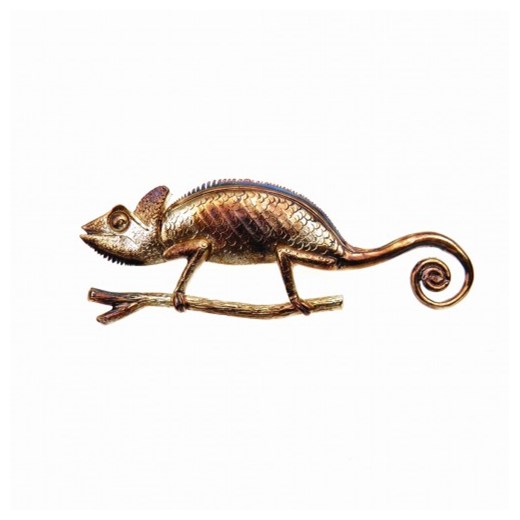 Broszka srebrna - Kameleon duży brązowy Venus Galeria Venus Galeria - Magiczny Ogród Bizuterii Srebrnej