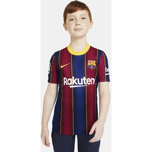 Koszulka piłkarska dla dużych dzieci FC Barcelona Stadium 2020/21 (wersja domowa) - Niebieski Nike XS Nike poland