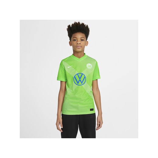 Koszulka piłkarska dla dużych dzieci VfL Wolfsburg Stadium 2020/21 (wersja domowa) - Żółć Nike M Nike poland