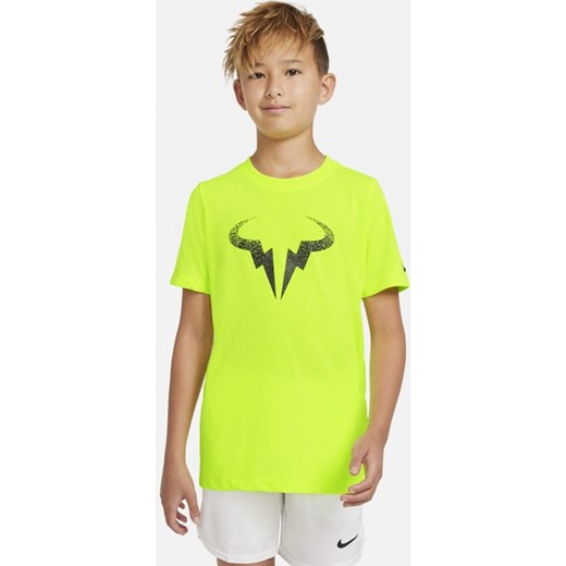 T-shirt do tenisa dla dużych dzieci (chłopców) Rafa - Żółć Nike XL Nike poland