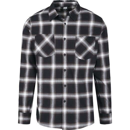 Urban Classics - Checked Flanell Shirt 6 - Koszula flanelowa - czarny biały S EMP