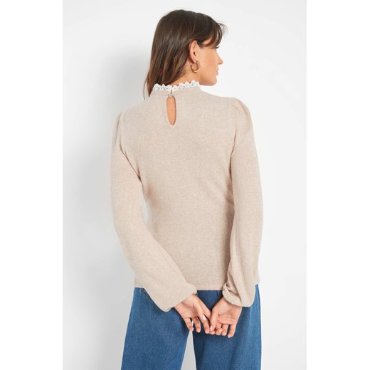 Sweter z koronkową stójką S orsay.com