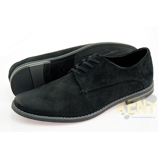 KENT 215 CZARNE WELUR - Męskie buty skórzane, krok w stronę dobrego stylu sklep-obuwniczy-kent czarny naturalne