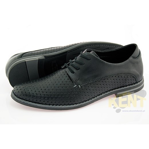 KENT 215 CZARNE TŁOCZONE - Męskie buty skórzane, krok w stronę dobrego stylu sklep-obuwniczy-kent czarny naturalne