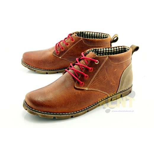 KENT 226 KARMEL-BRĄZ - Podwyższone buty ze skóry naturalnej sklep-obuwniczy-kent brazowy naturalne