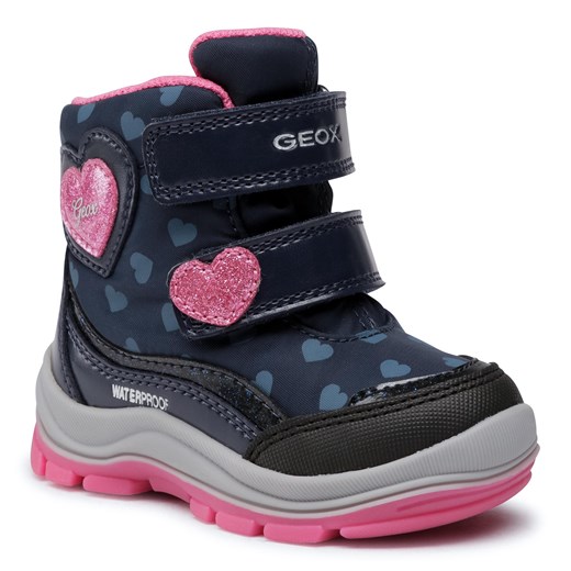 Buty zimowe dziecięce na rzepy z aplikacjami  
