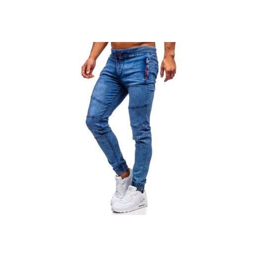 Granatowe spodnie jeansowe joggery męskie Denley HY737 XL okazja Denley