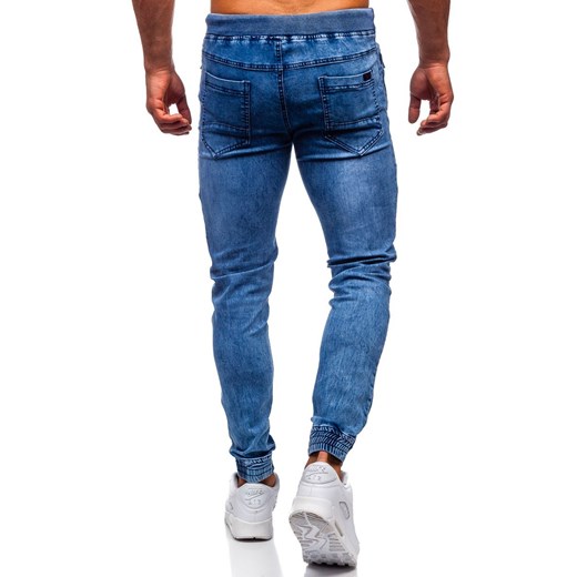 Granatowe spodnie jeansowe joggery męskie Denley HY737 L Denley okazja