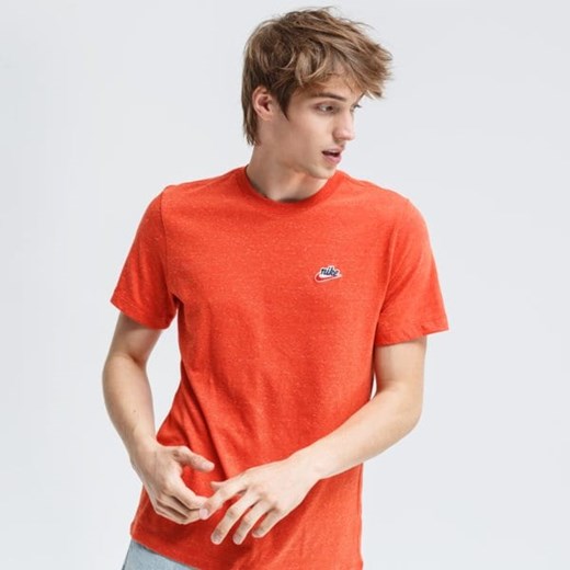 T-shirt męski Nike pomarańczowa bawełniany 