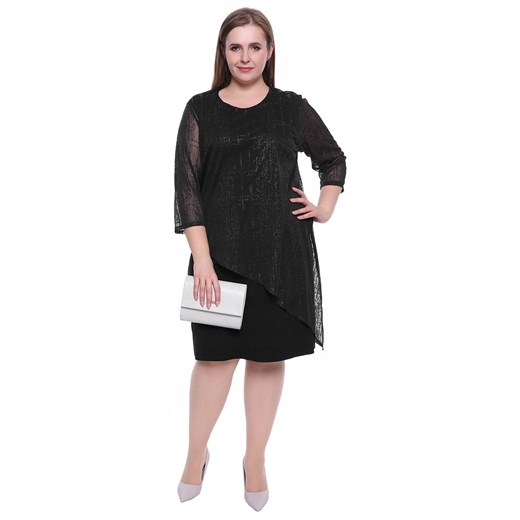 Asymetryczna czarna sukienka z blaskiem 48 60 Oficjalny sklep Allegro