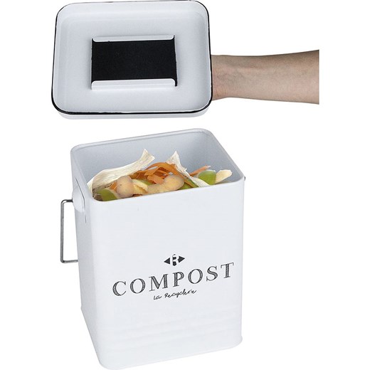 Pojemnik w kolorze białym na kompost - 5 l Cook Concept onesize Limango Polska