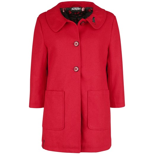 Płaszcz damski czerwony casual 