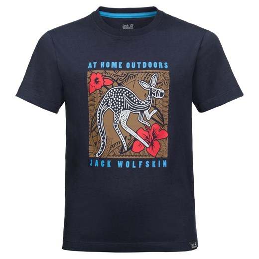 T-shirt chłopięce Autoryzowany Sklep Jack Wolfskin granatowy z krótkim rękawem 
