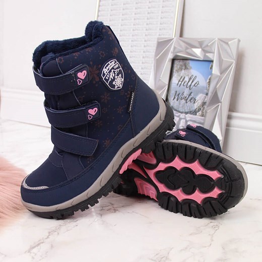 Buty zimowe dziecięce American Club na rzepy śniegowce 