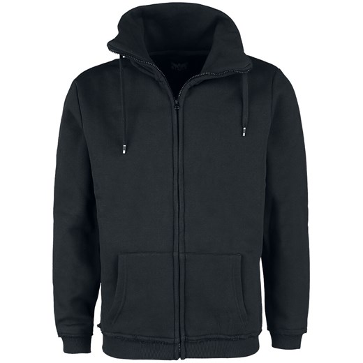 Black Premium by EMP - Black Sweatshirt Jacket with Standing Collar - Bluza z kapturem rozpinana - czarny XL EMP
