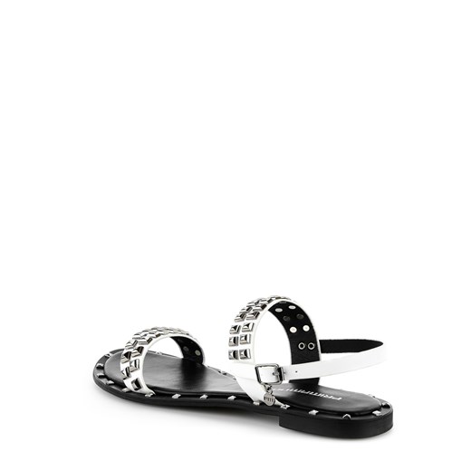 Czarno-białe sandały z ozdobnymi ćwiekami SALA Primamoda 36 wyprzedaż Primamoda