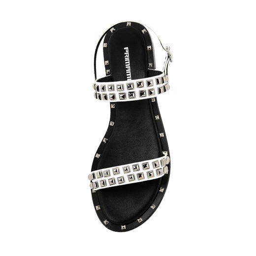 Czarno-białe sandały z ozdobnymi ćwiekami SALA Primamoda 39 promocja Primamoda