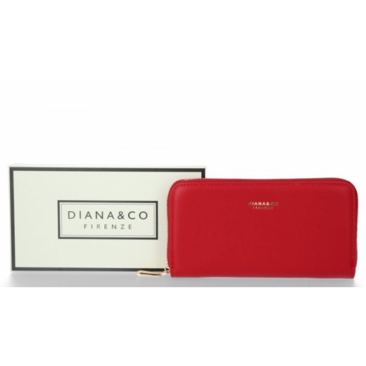 Uniwersalny Portfel Damski w rozmiarze XL firmy Diana&Co Czerwony (kolory) PaniTorbalska
