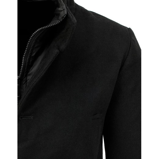 Płaszcz męski jednorzędowy czarny CX0414 Dstreet XXL okazja DSTREET