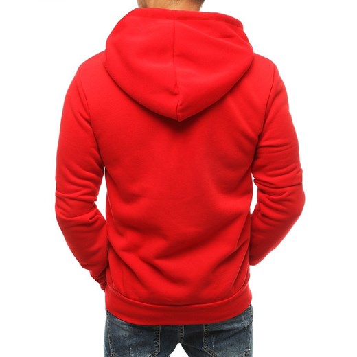 Bluza męska z kapturem czerwona BX4704 Dstreet XL promocyjna cena DSTREET