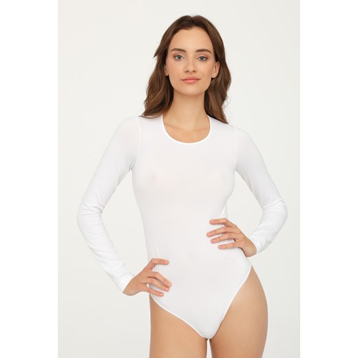 Body Bezszwowe Z Długim Rękawem, Dekolt Zabudowany L, White, M Gatta S Gatta