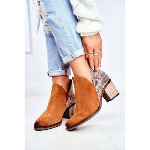 Botki Damskie Na Słupku Maciejka Wiosenne Skóra Rude 04492-29 Maciejka 36 POLSE.PL