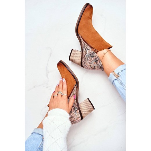 Botki Damskie Na Słupku Maciejka Wiosenne Skóra Rude 04492-29 Maciejka 36 POLSE.PL