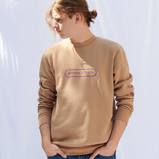 Bluza męska Sinsay w stylu młodzieżowym jesienna z napisem 