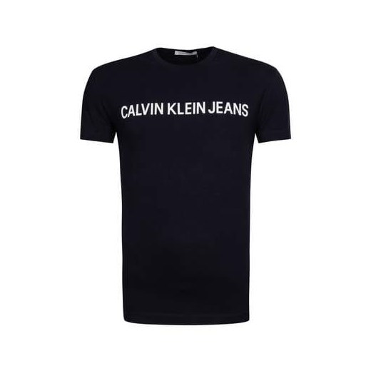 T-shirt męski Calvin Klein młodzieżowy z krótkim rękawem z napisem 