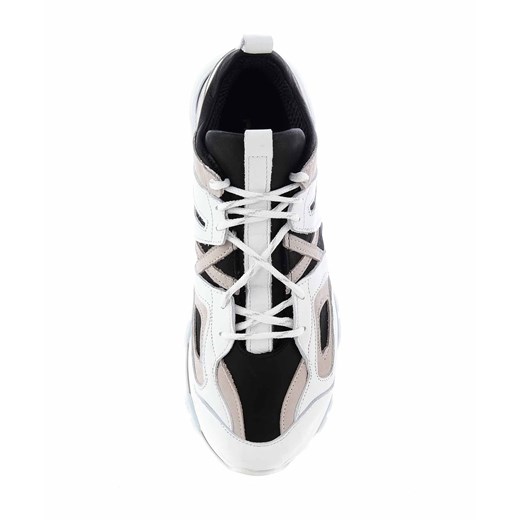 Biało-czarne sportowe sznurowane półbuty ze skóry licowej AROSIO Primamoda 38 okazyjna cena Primamoda
