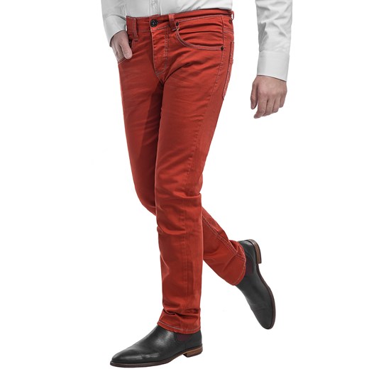 Spodnie męskie chinosy  LZ116 -czerwony Risardi 35 okazyjna cena Risardi